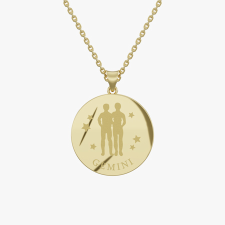 Gemini Birth Month Gold Pendant